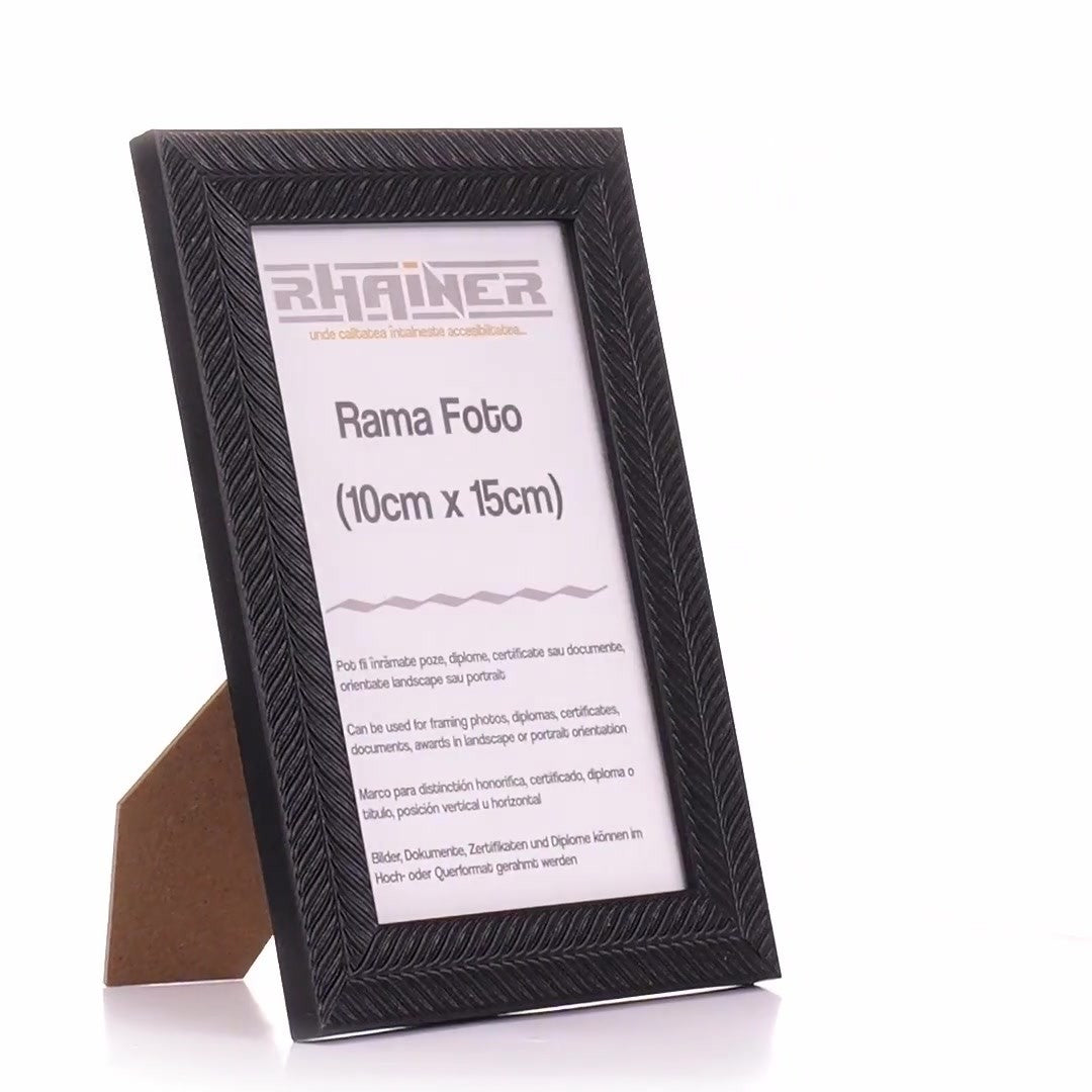 Leon textured black photo frame 10x15