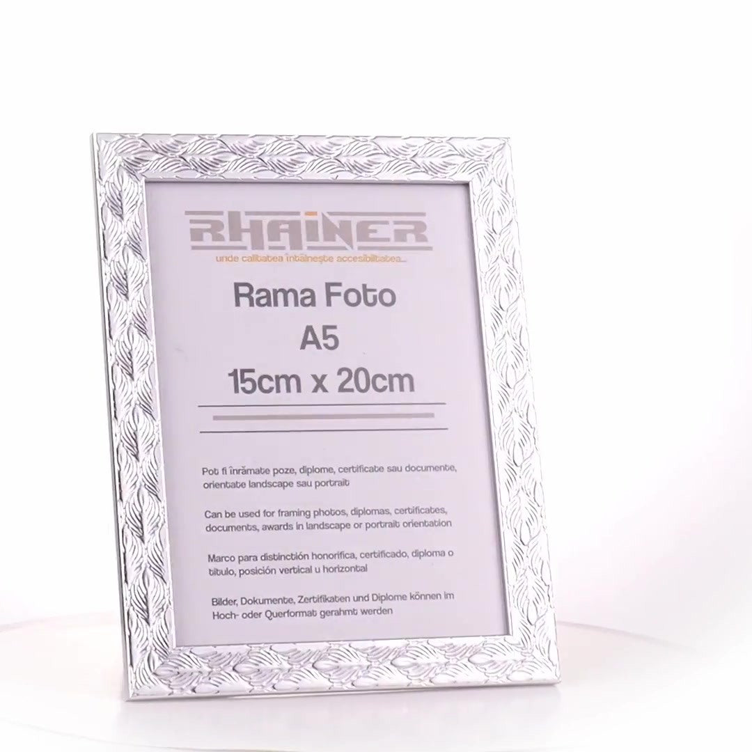 Texturált ezüstszínű Leon fotókeret A5