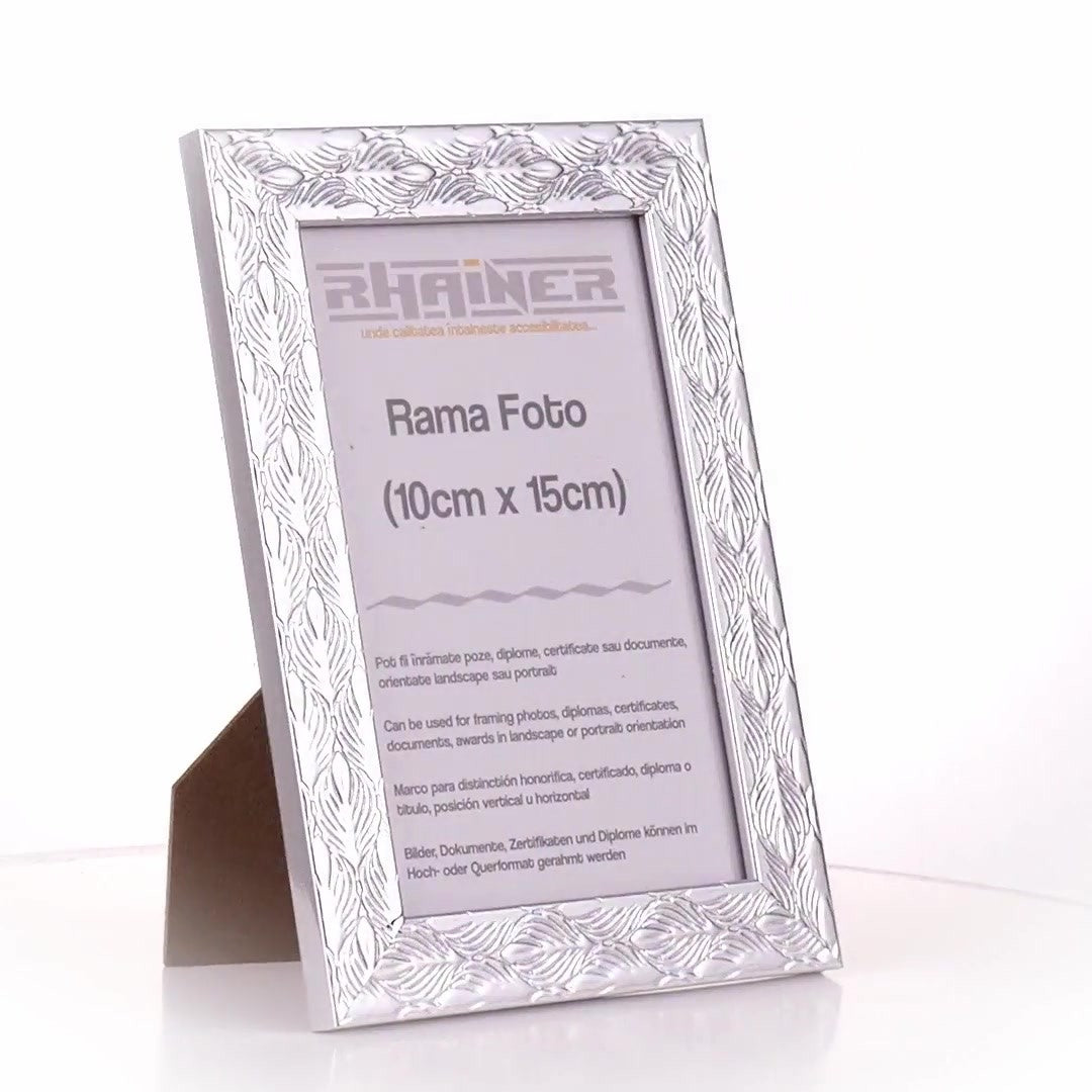 Textured silver Leon photo frame 10x15
