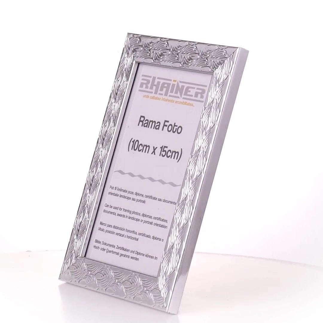 Textured silver Leon photo frame 10x15