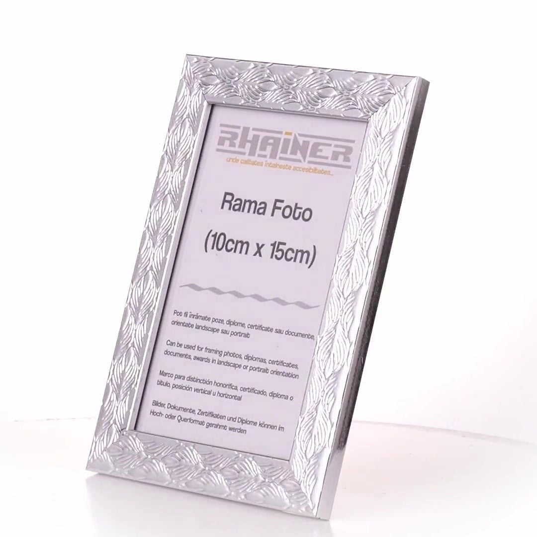 Textured silver Leon photo frame 10x15