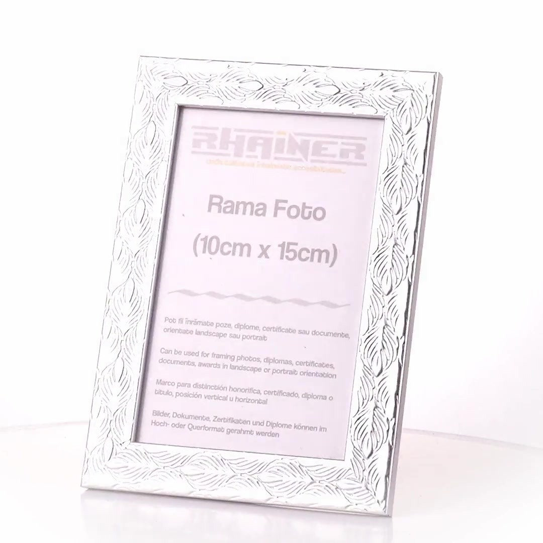 Textured silver Leon photo frame 10x15