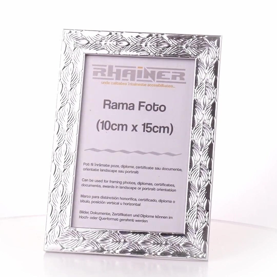 Textured silver Leon photo frame 10x15