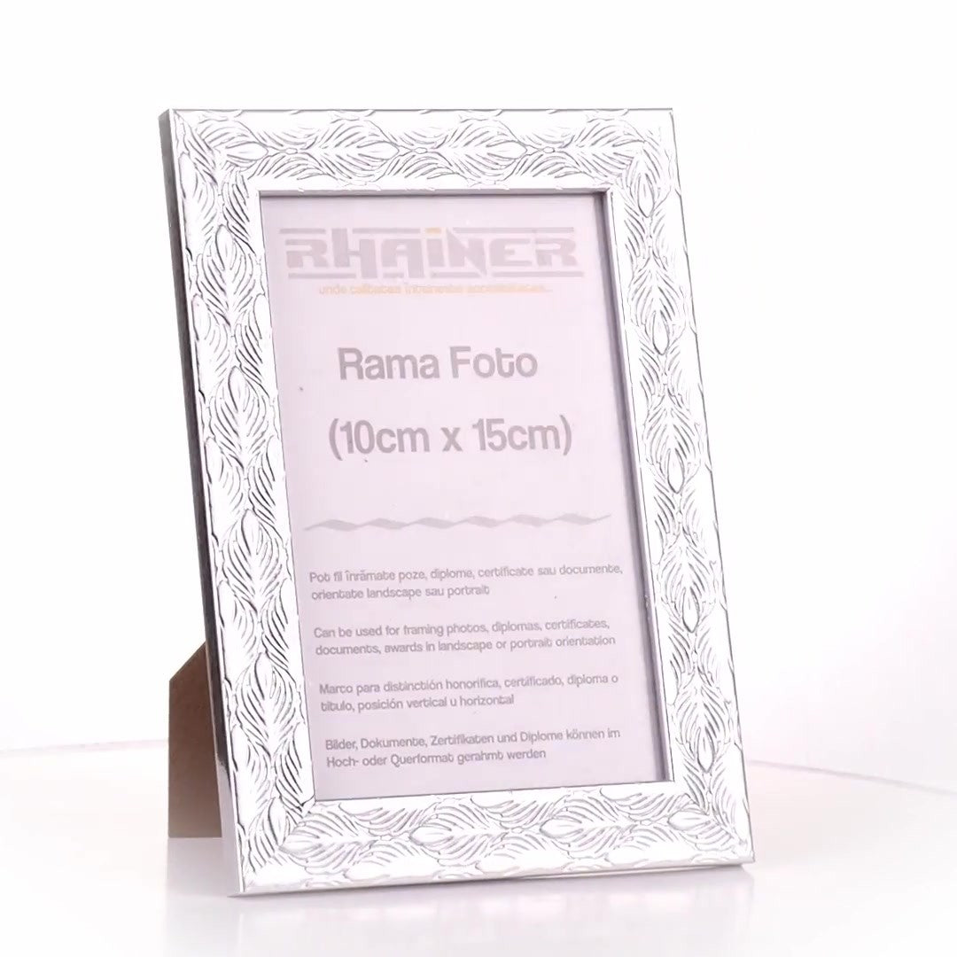 Textured silver Leon photo frame 10x15