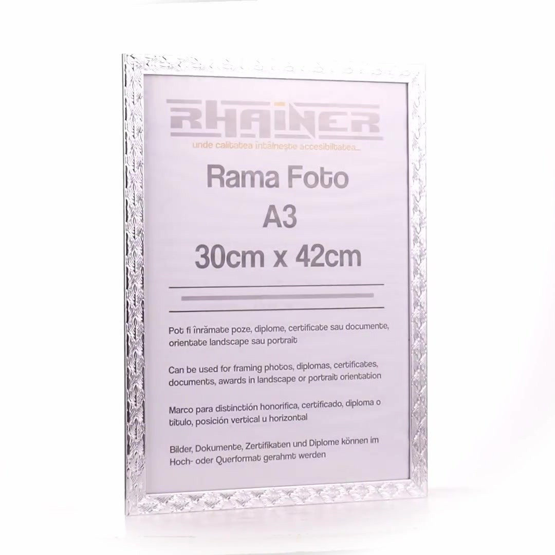 Rama foto Leon argintiu texturat A3