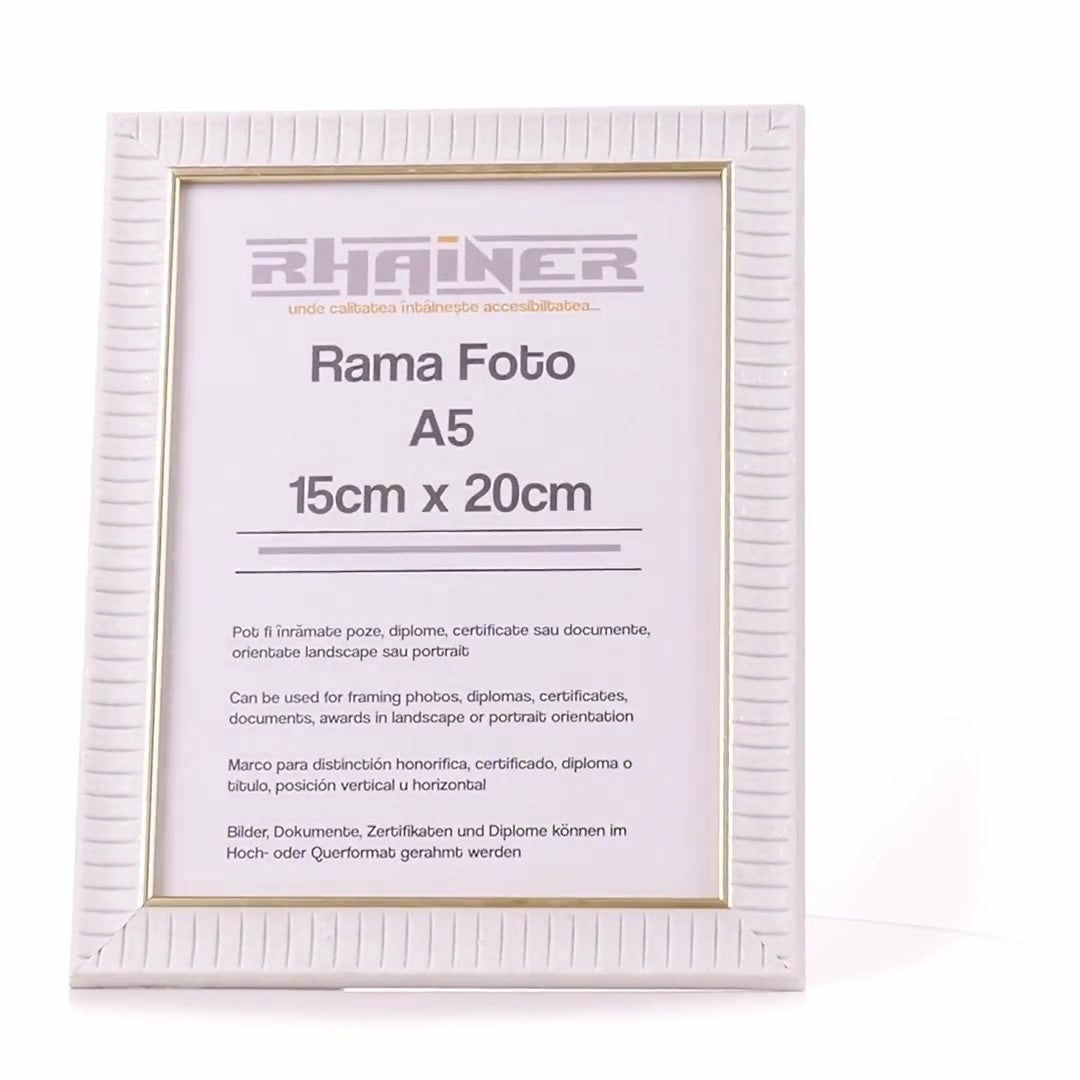 Rama foto Merida alb+auriu A5