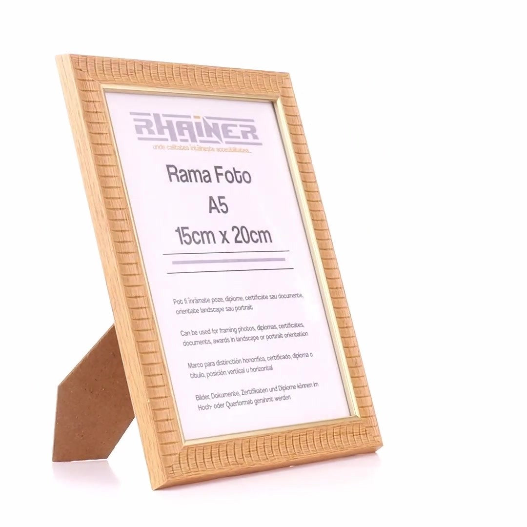 Merida photo frame coffee+gold A5