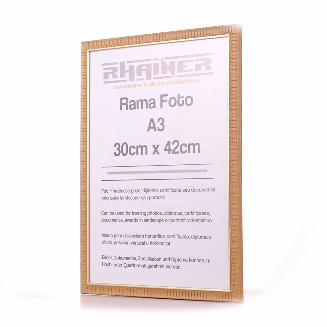 Merida photo frame coffee+gold A3