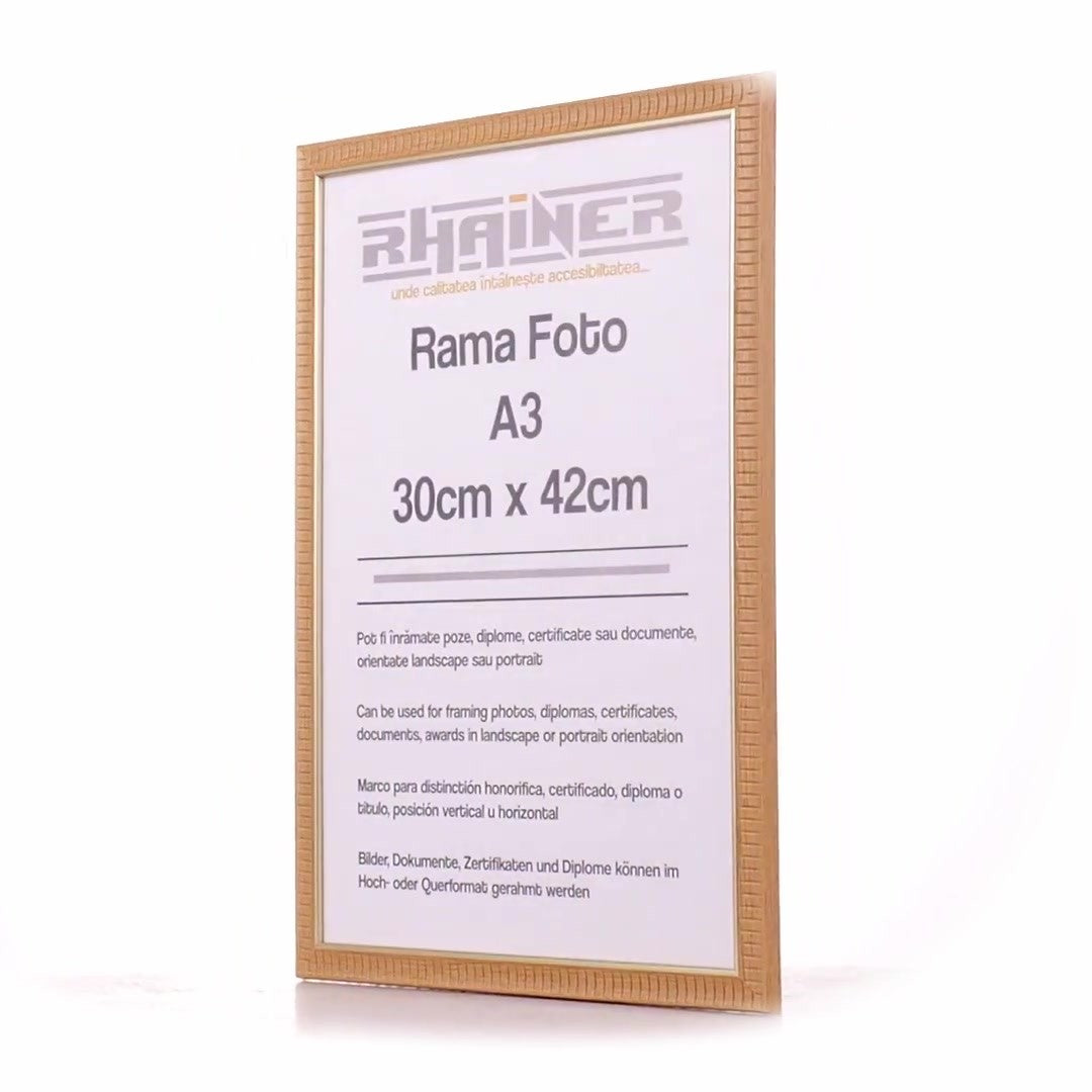 Merida photo frame coffee+gold A3