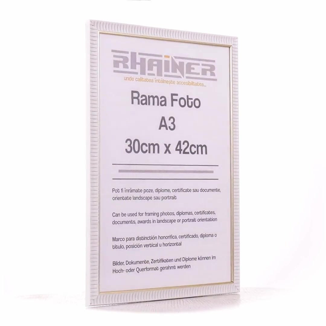 Rama foto Merida alb+auriu A3