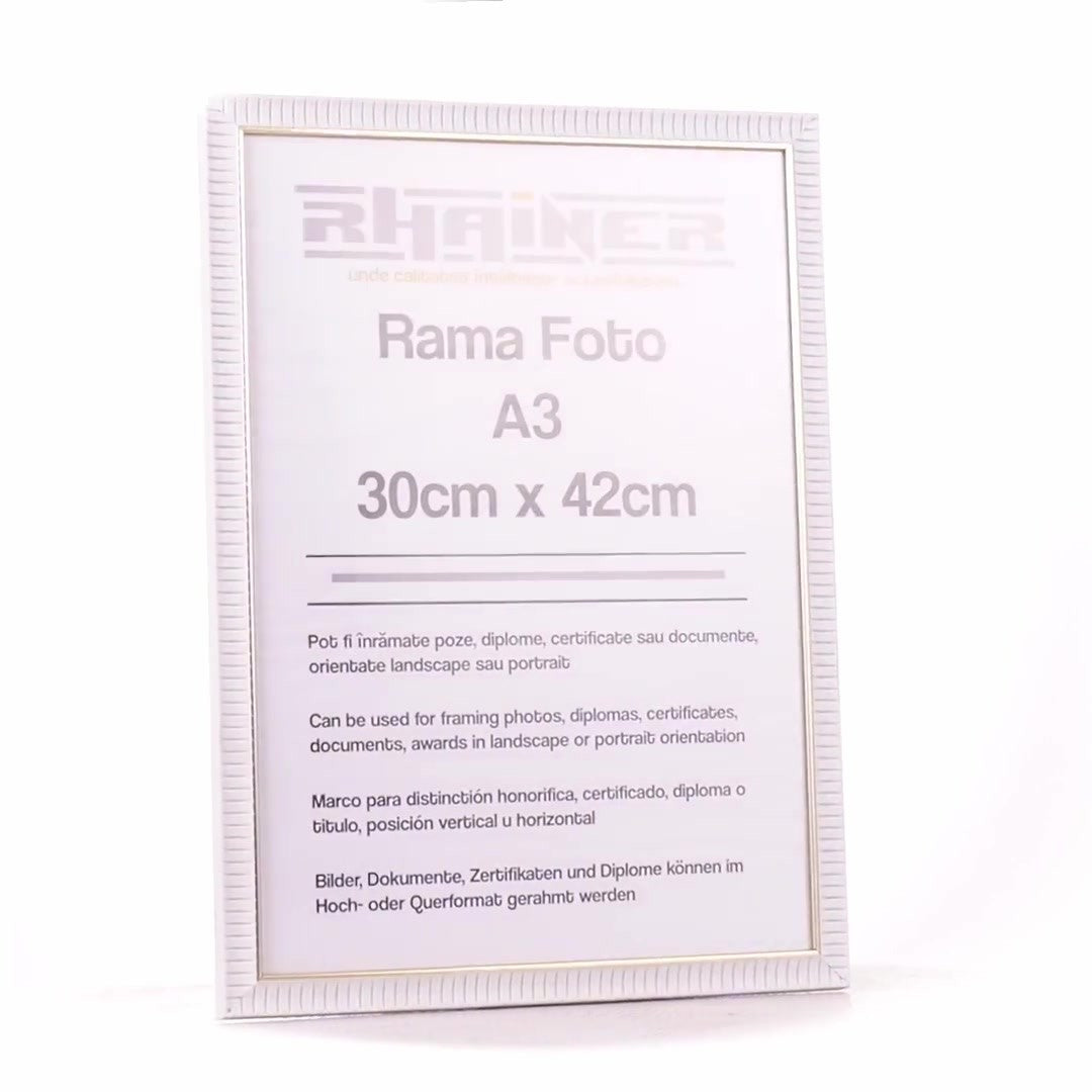 Rama foto Merida alb+auriu A3