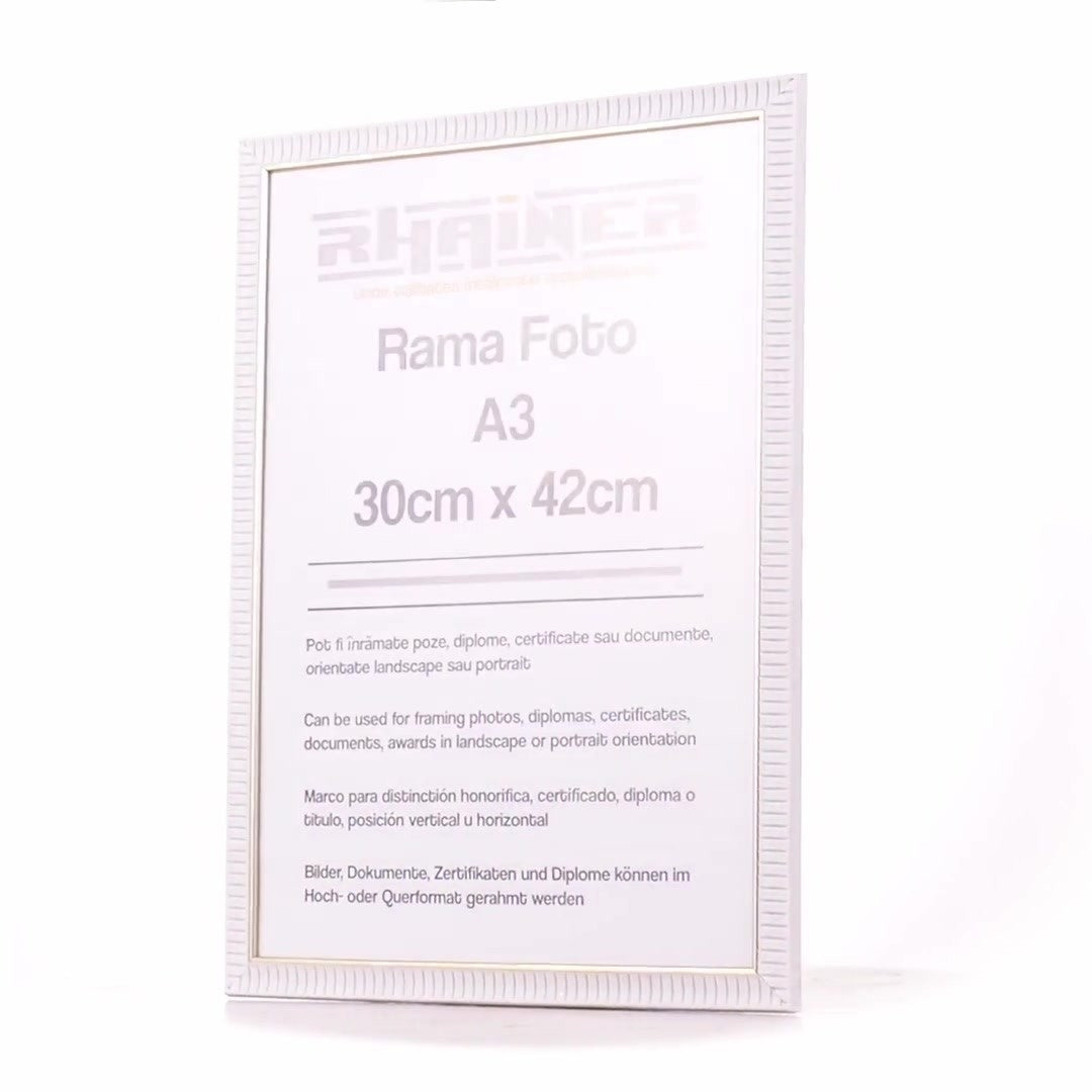 Rama foto Merida alb+auriu A3