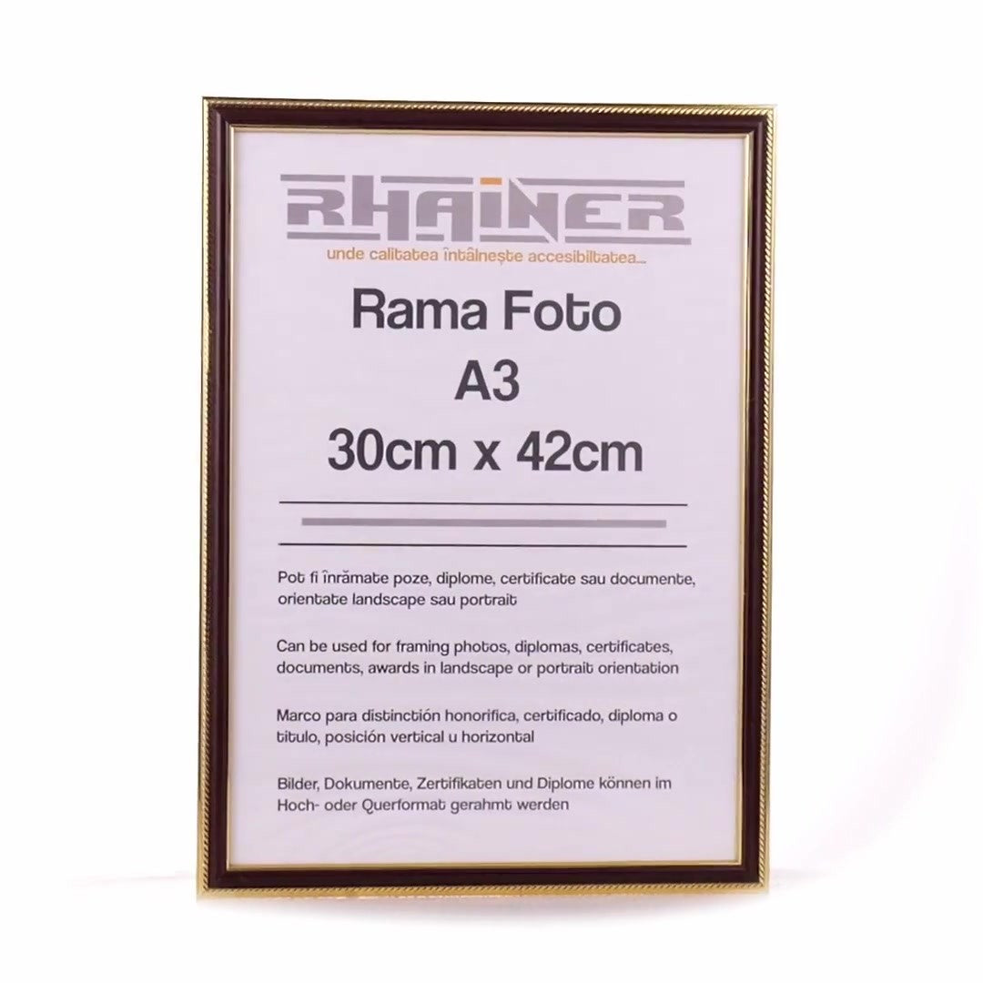Athos brown+gold photo frame A3