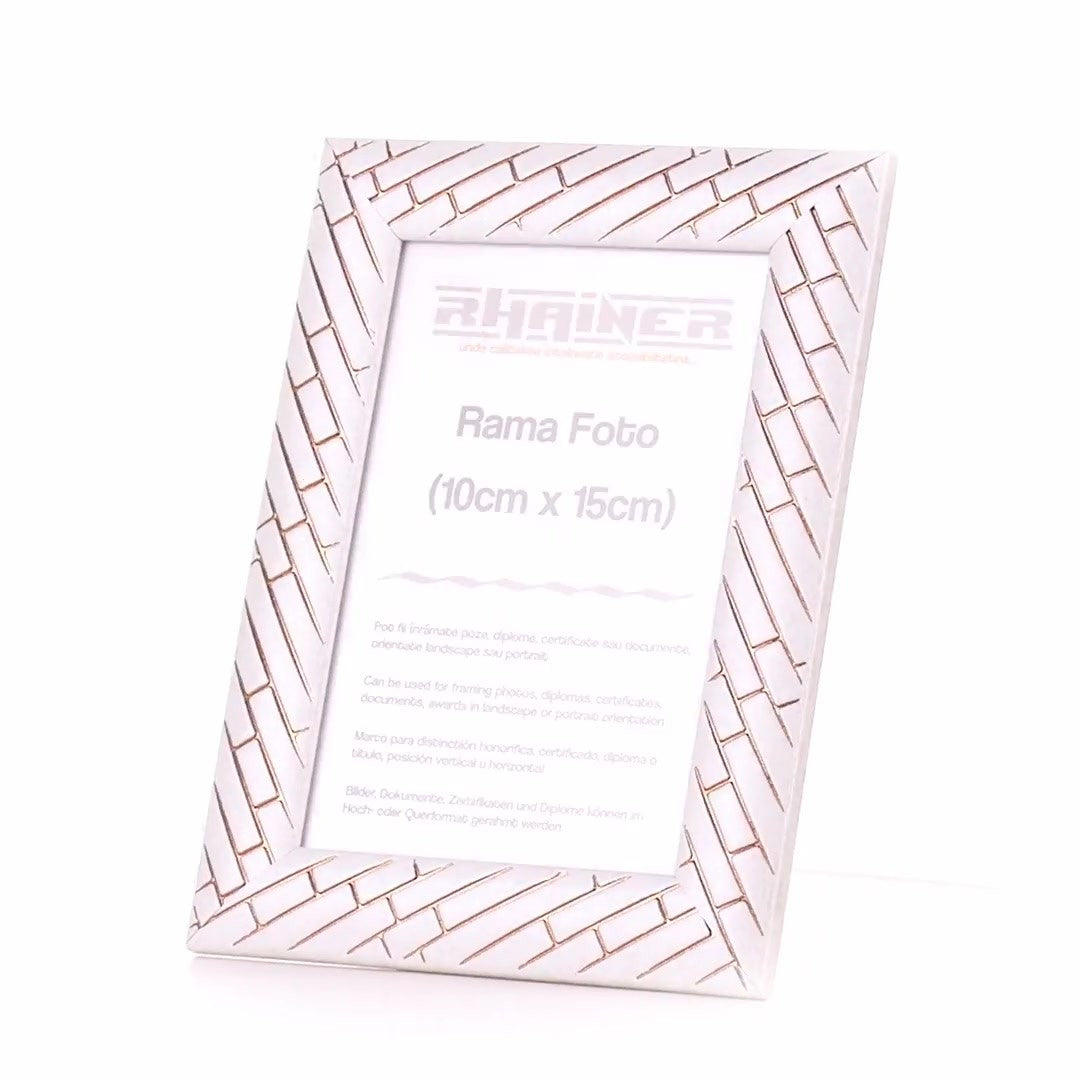 Barrio white+rose gold photo frame 10x15
