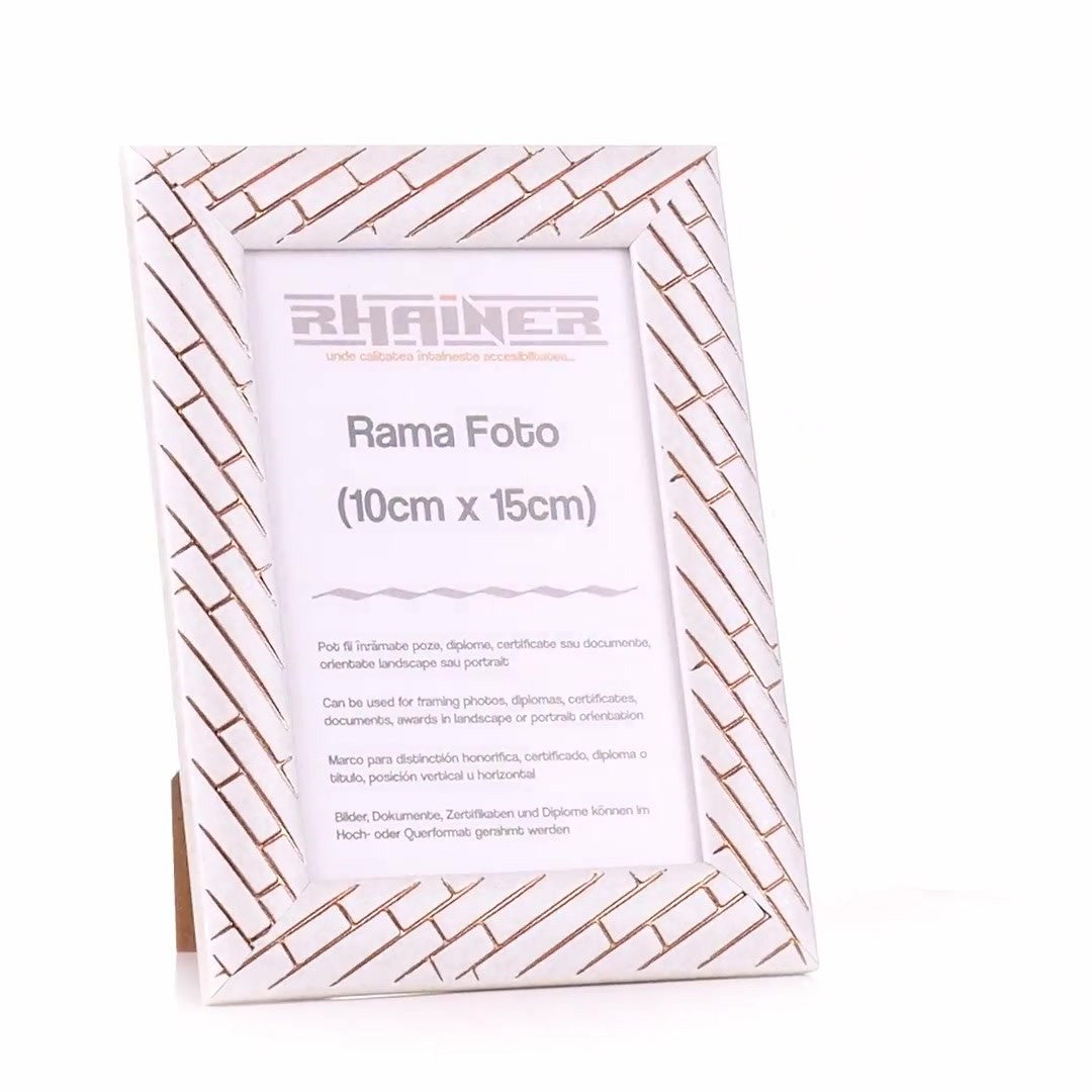 Barrio white+rose gold photo frame 10x15
