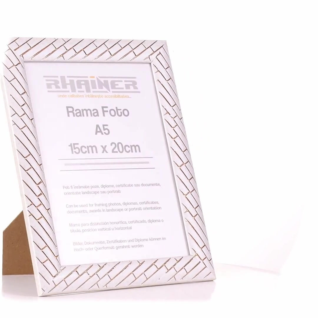 Barrio fehér+rózsaarany A5 képkeret