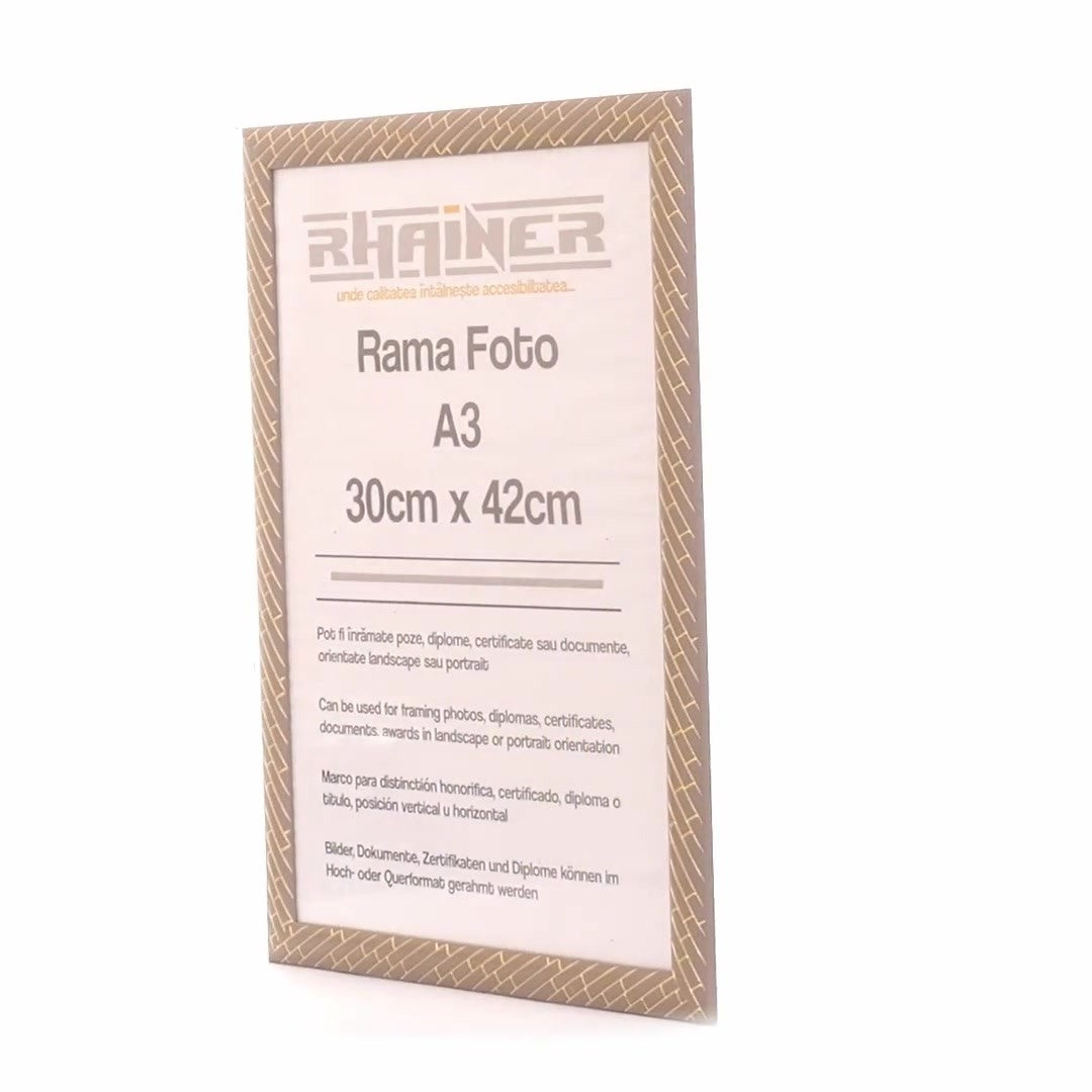 Barrio photo frame gray+gold A3