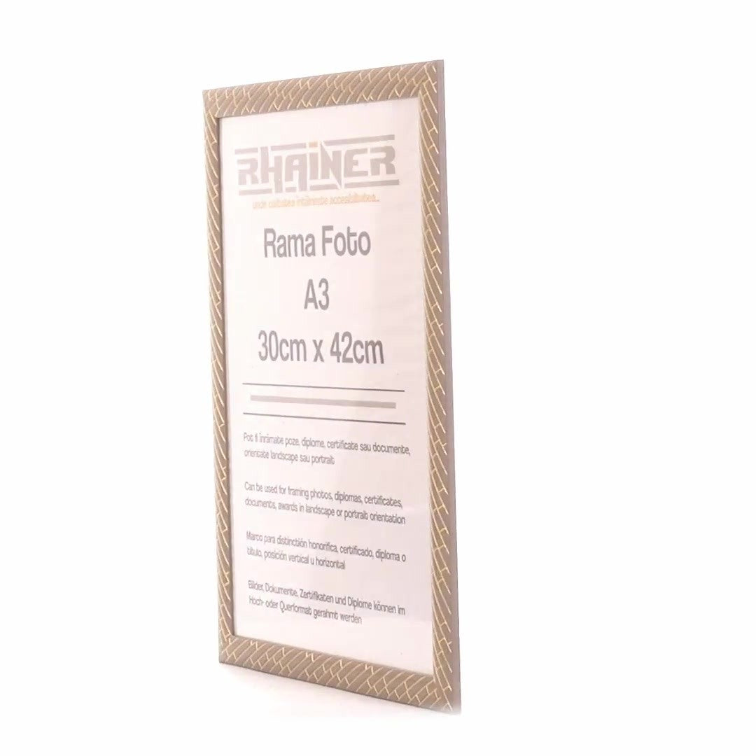 Barrio photo frame gray+gold A3