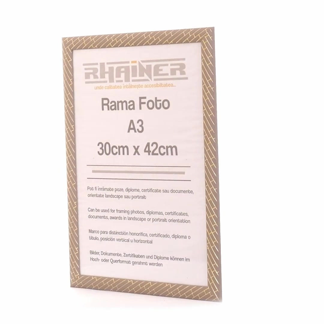 Barrio photo frame gray+gold A3