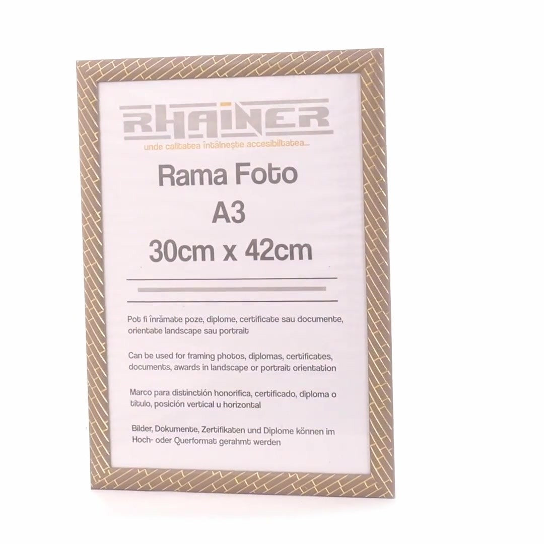 Barrio photo frame gray+gold A3