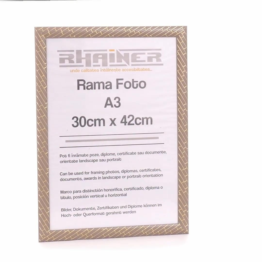 Barrio photo frame gray+gold A3