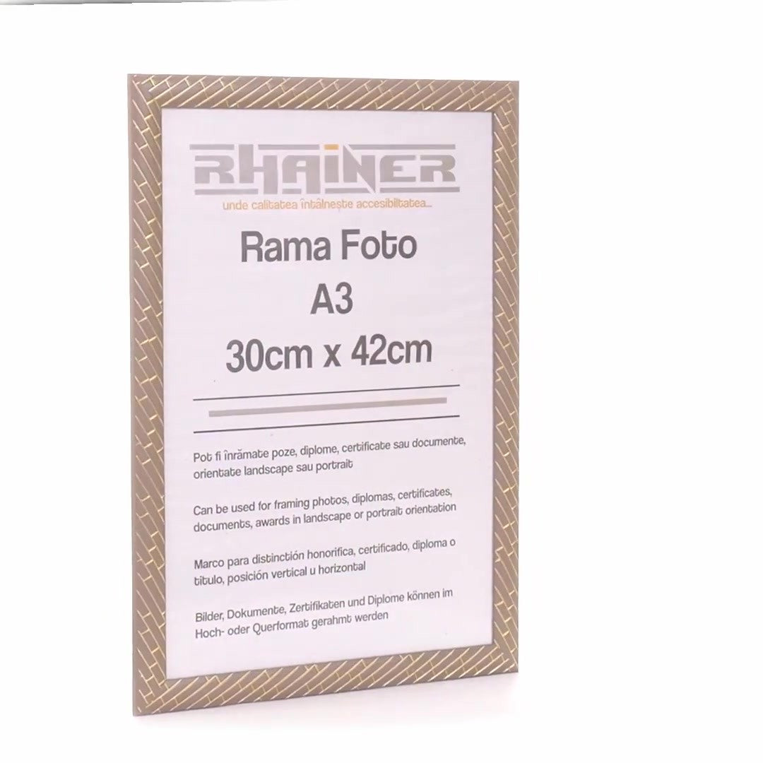 Barrio photo frame gray+gold A3
