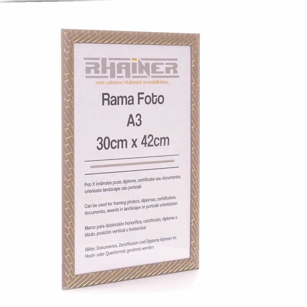 Barrio photo frame gray+gold A3
