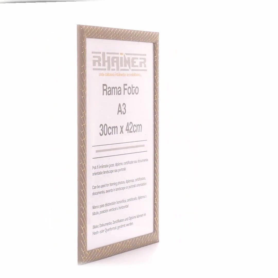 Barrio photo frame gray+gold A3