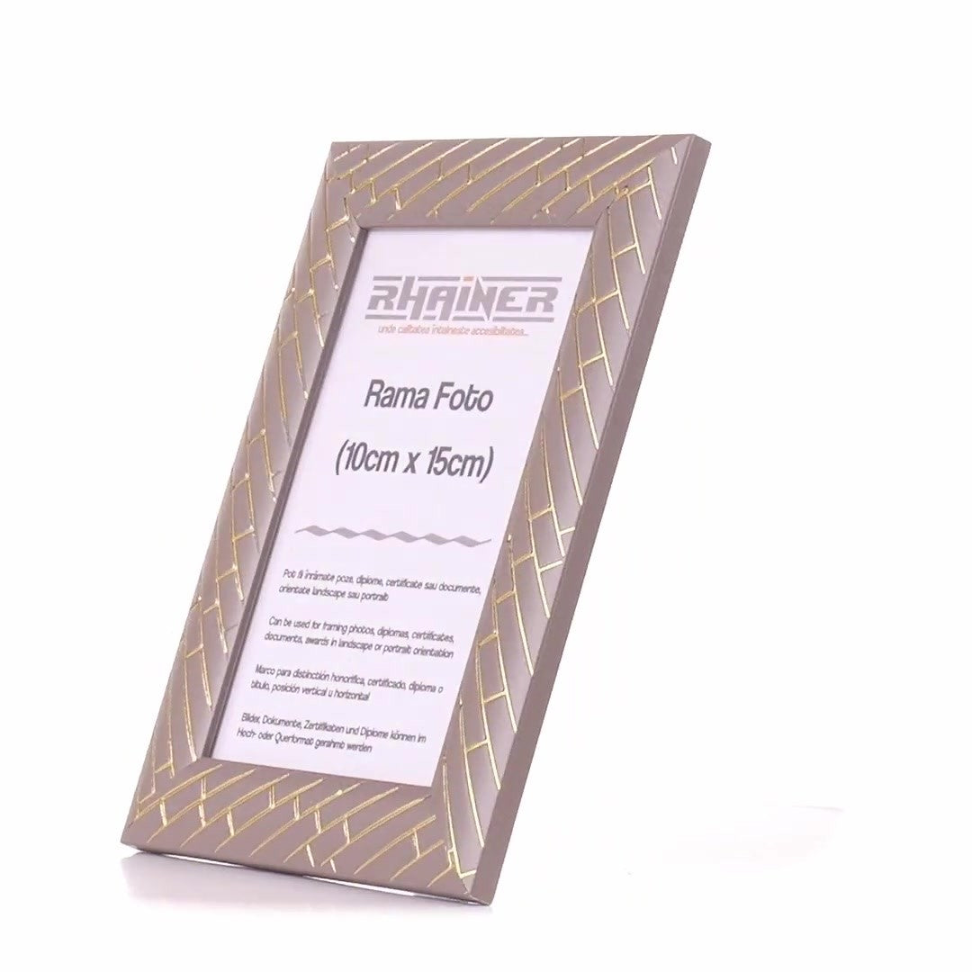 Barrio gray+gold photo frame 10x15