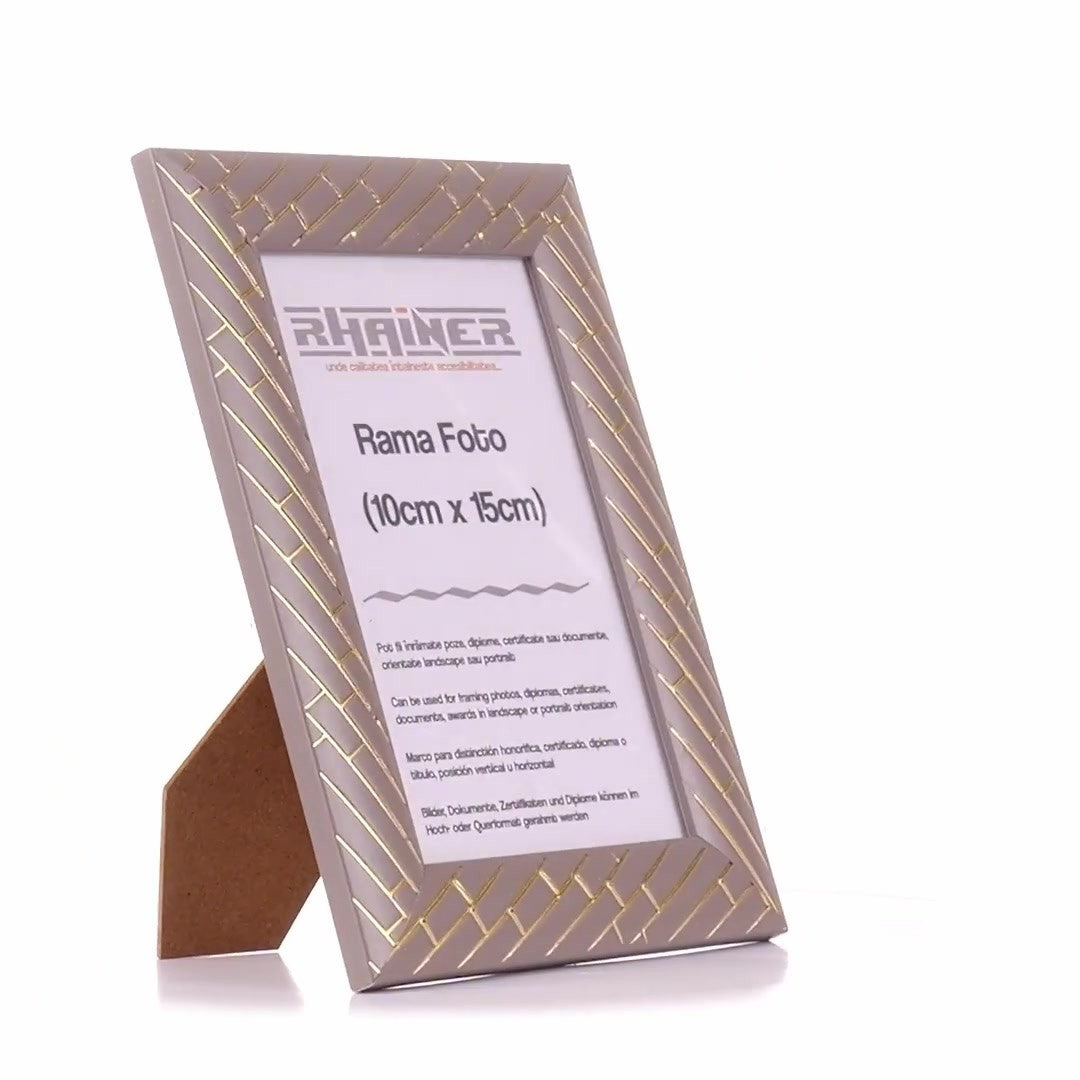Barrio gray+gold photo frame 10x15