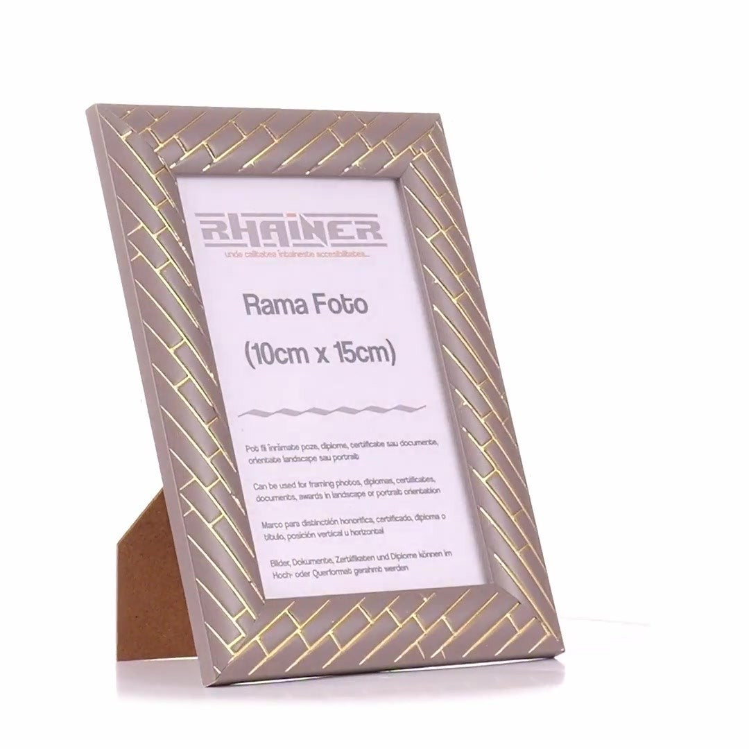 Barrio gray+gold photo frame 10x15