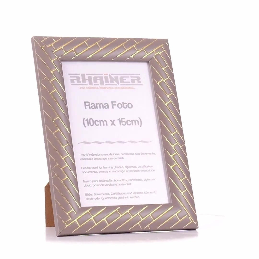 Barrio gray+gold photo frame 10x15