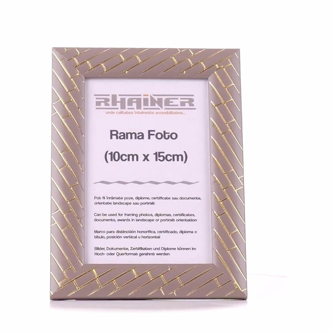 Barrio gray+gold photo frame 10x15