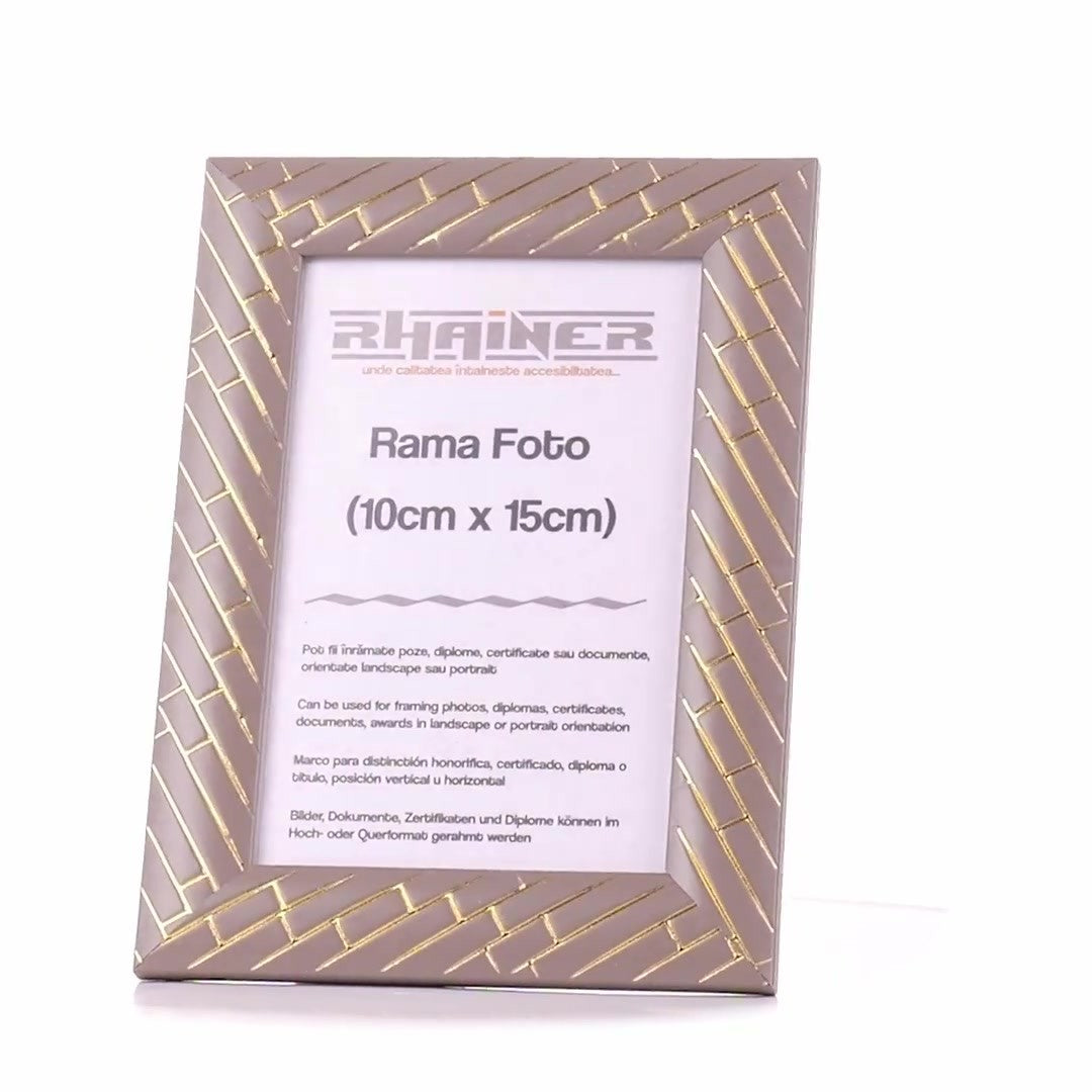 Barrio gray+gold photo frame 10x15