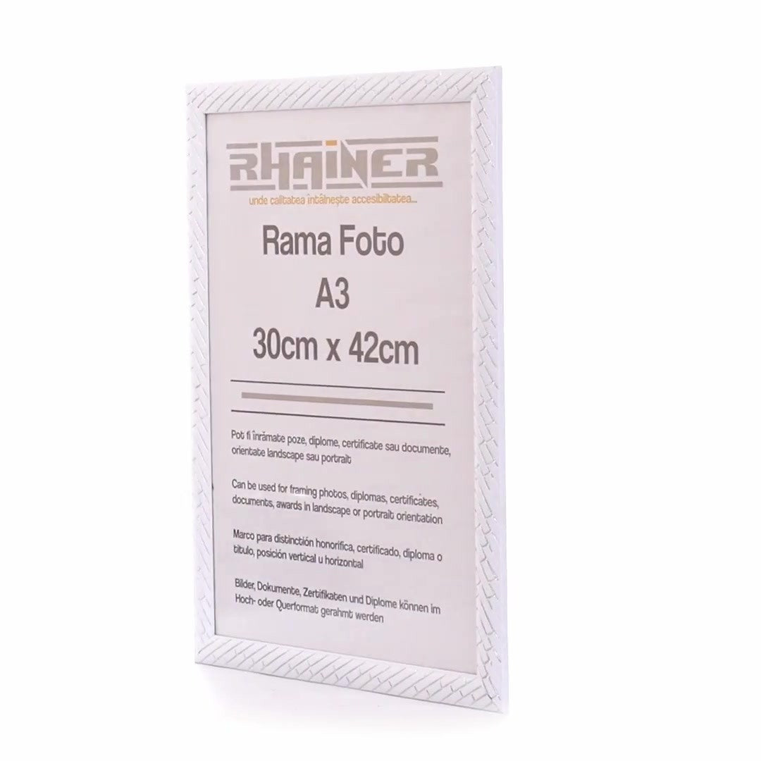 Rama foto Barrio alb+argintiu A3