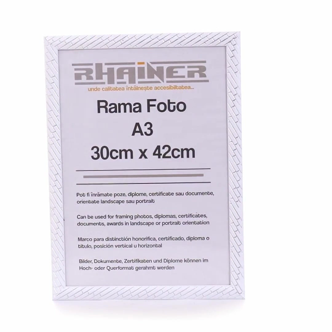 Barrio white+silver photo frame A3