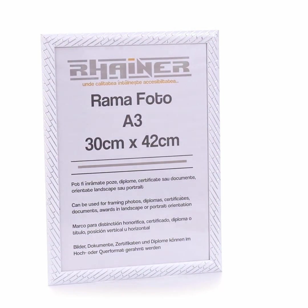 Rama foto Barrio alb+argintiu A3