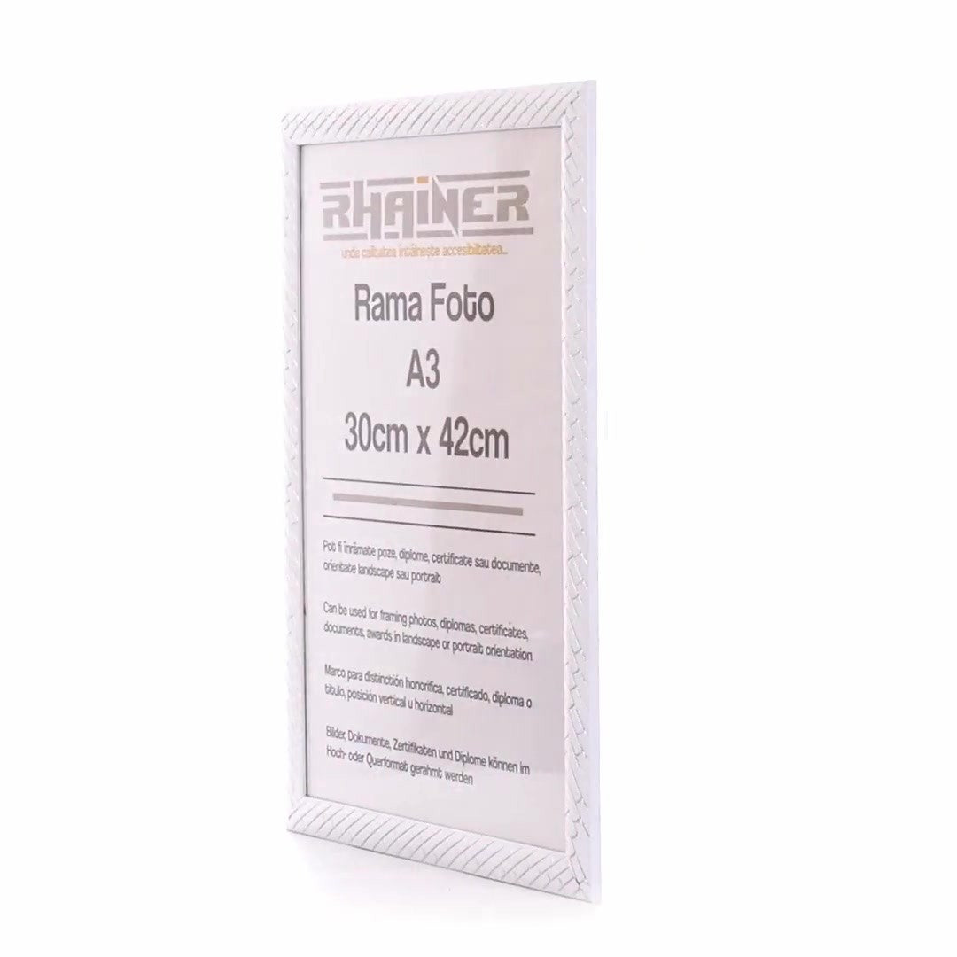 Barrio white+silver photo frame A3