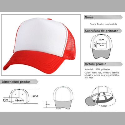 Sapca mov sublimabila Trucker TS2-25 - Green Print