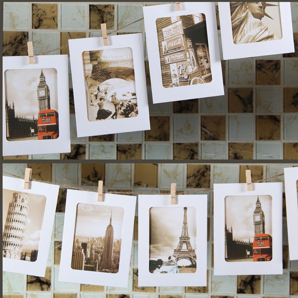 Set rame foto ghirlanda alb