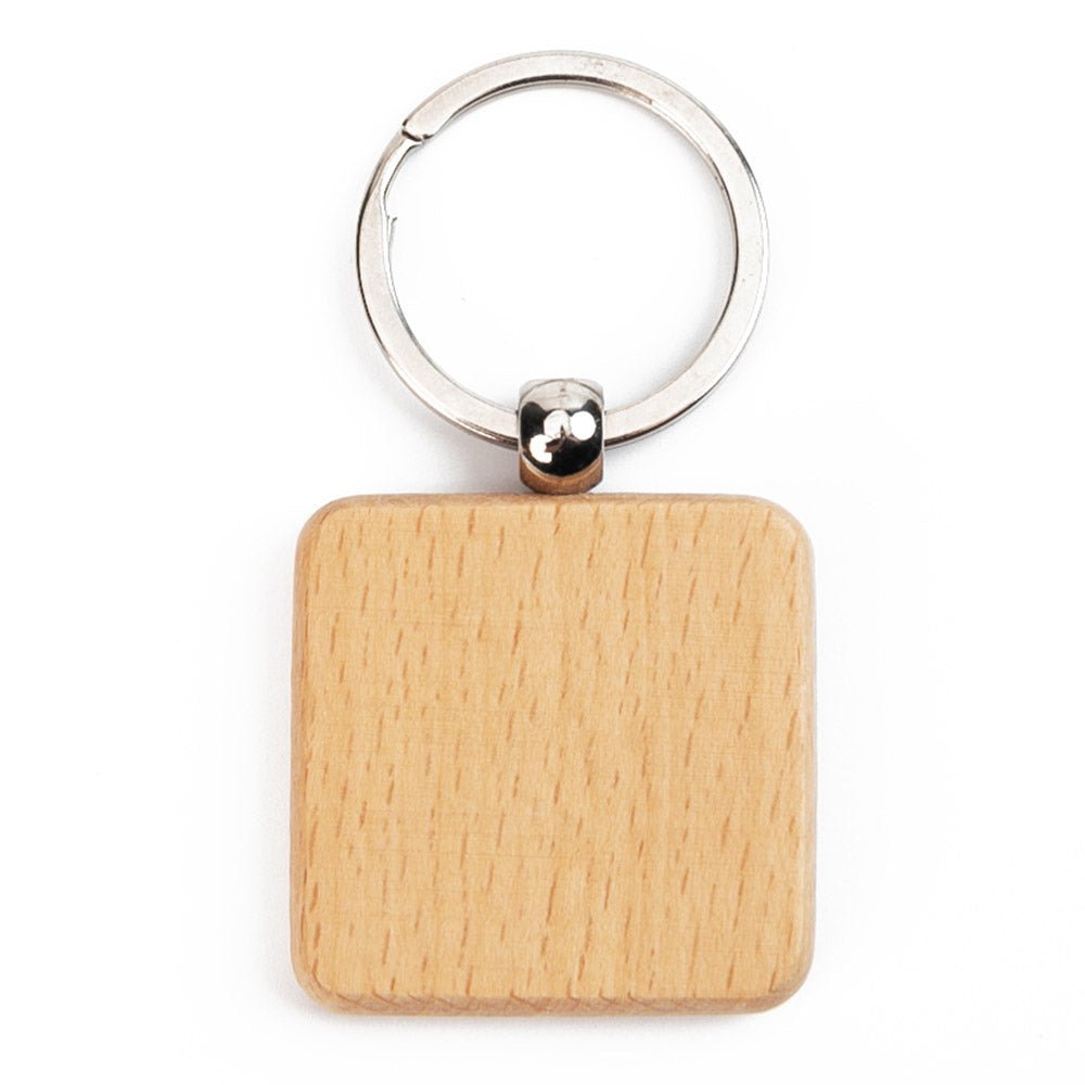 Breloc din lemn patrat KO4092S18 - Green Print