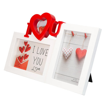 Rama foto I LOVE YOU rosu 2 poze