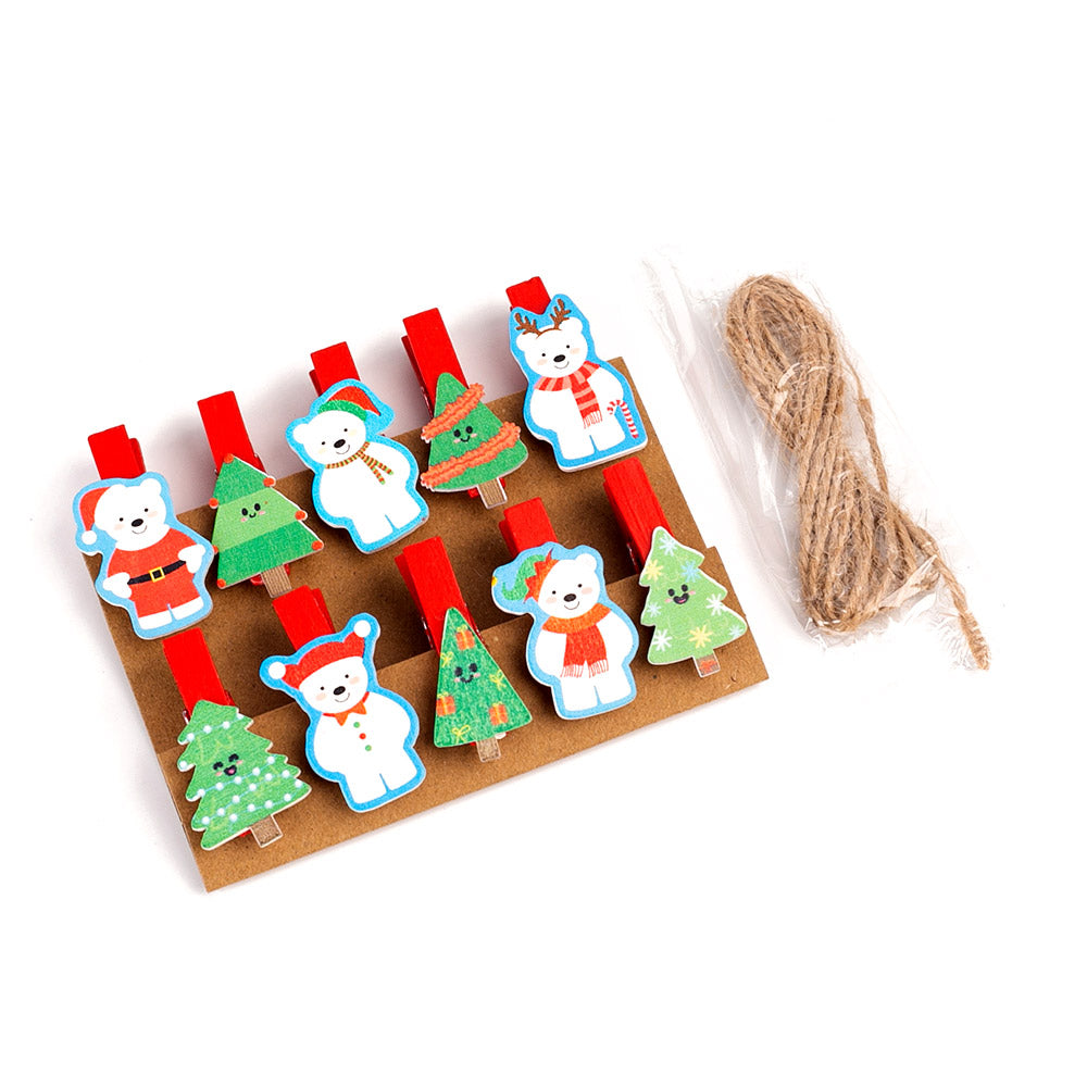 Mini clesti decorativi CRACIUN2 - set 10 buc