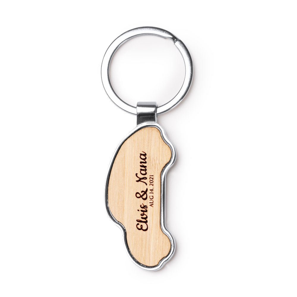 Breloc gravabil masinuta lemn+metal KO1190S129 - Green Print