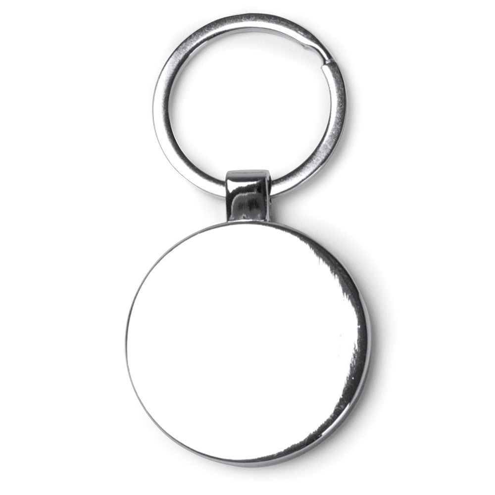 Breloc gravabil rotund lemn+metal