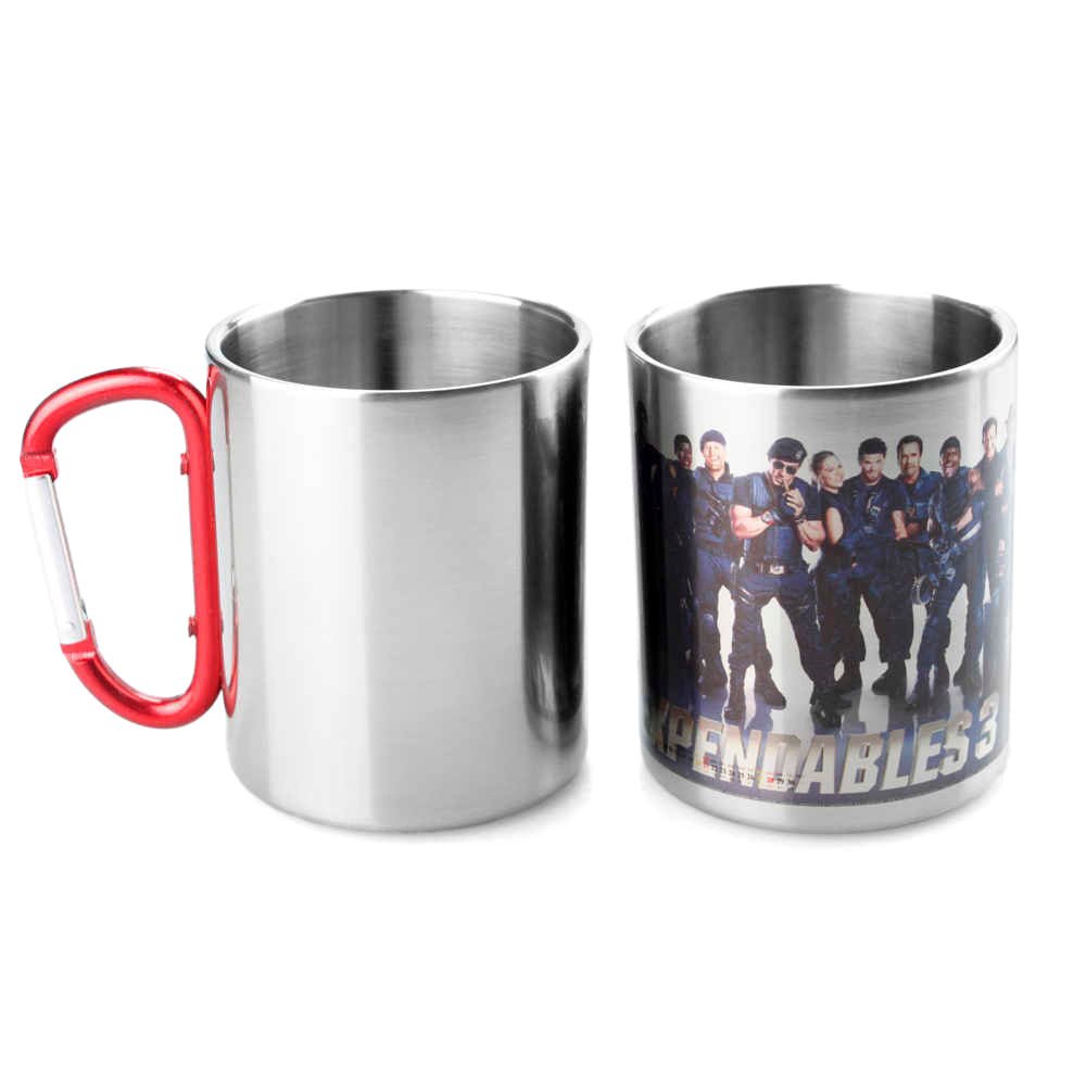 Cana metal inox sublimabila cu maner rosu A5512 - Green Print