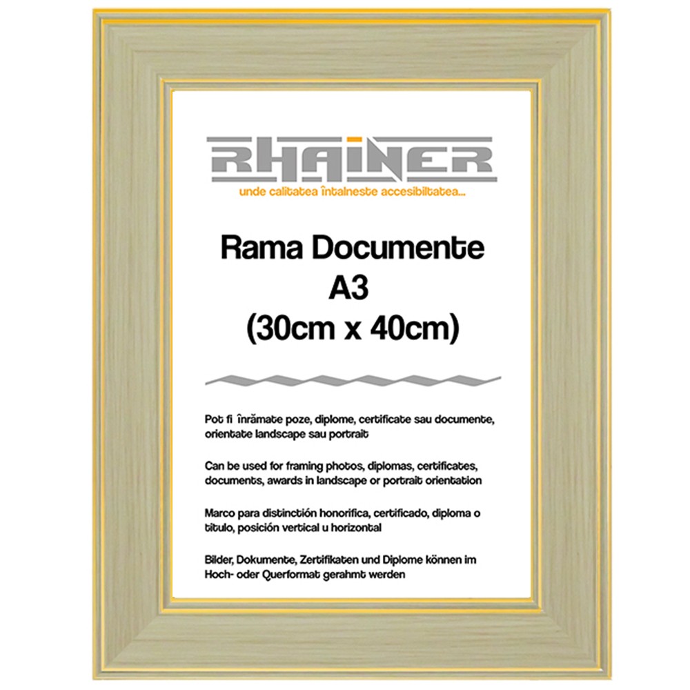 Rama foto Malaga crem+auriu A3