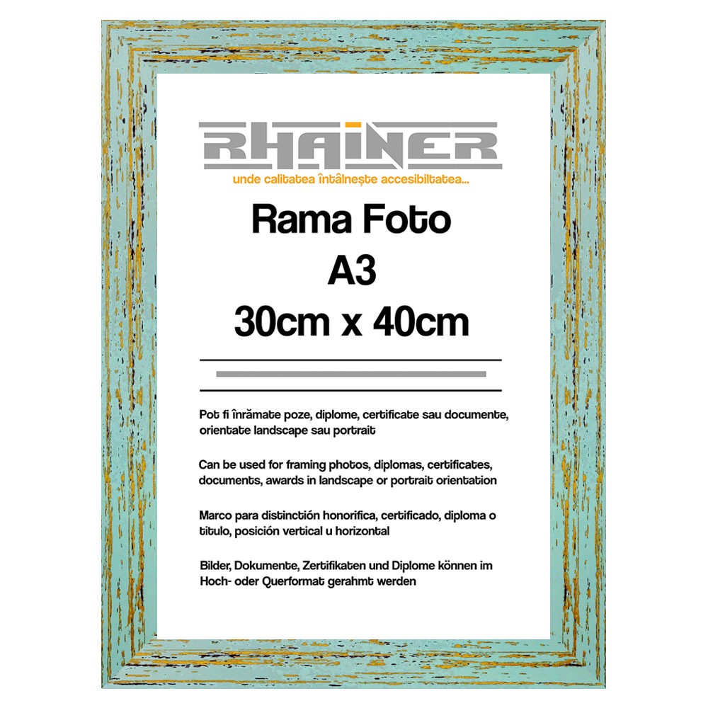 Rama foto Leon albastru deschis A3
