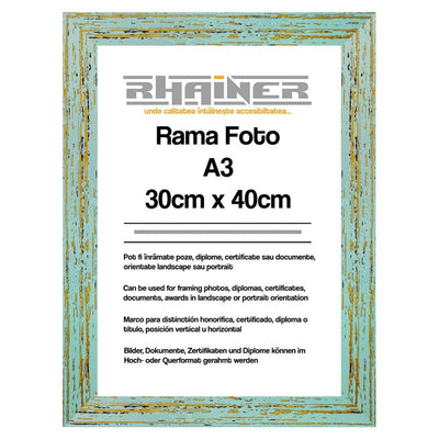 Rama foto Leon albastru deschis A3 FP08615A3 - Green Print