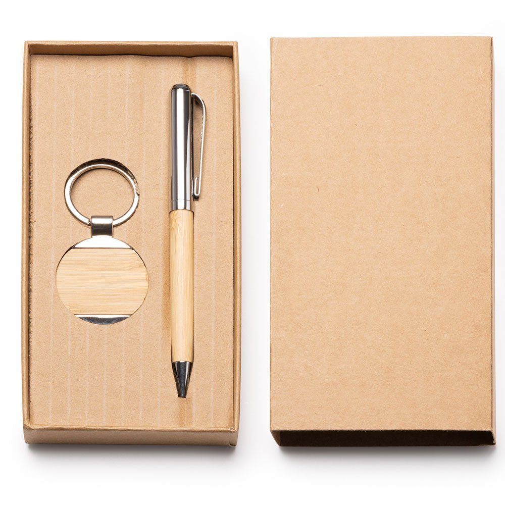 Set premium de pix si breloc din lemn in cutie HW1336TA29 - Green Print